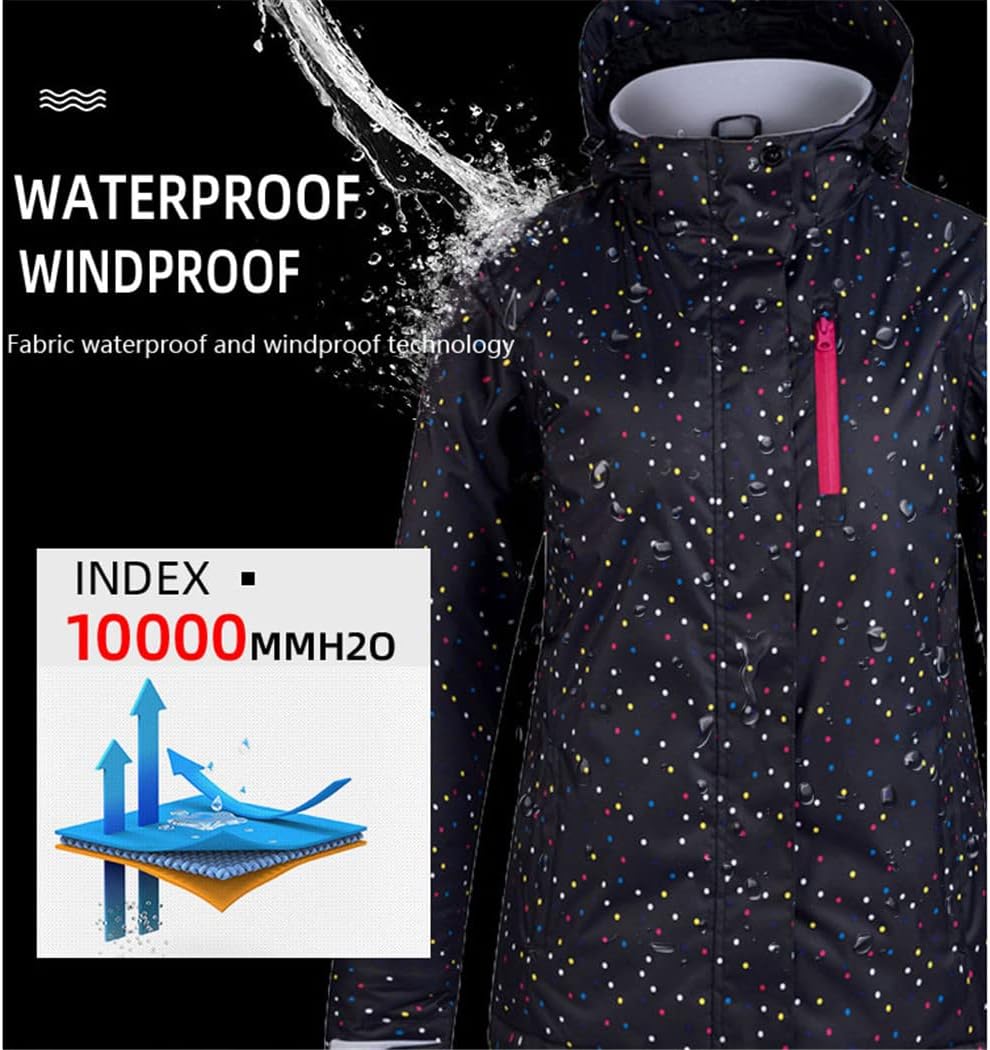 Haitpant Women's Thermal Ski Jacket Pants Set Windproof Waterproof Snowboarding Jacket Winter Skiing Suits Snow Coat