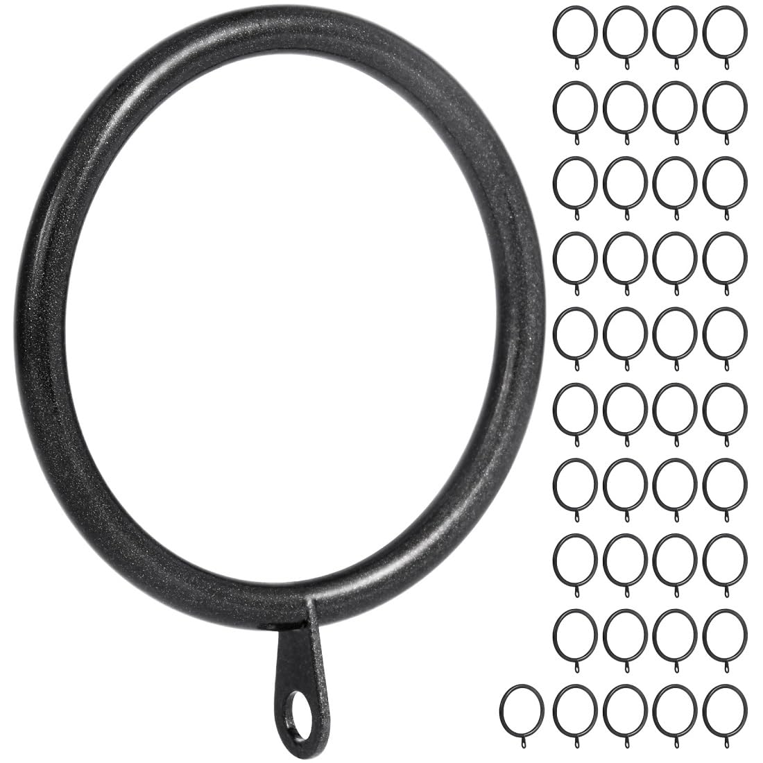 Metal Curtain Ring, 2 inch Inner Diameter,with Flat Eyelet,Fits up to 1.7 inch Drapery Rod (Oil Rubbed Bronz-42pcs)