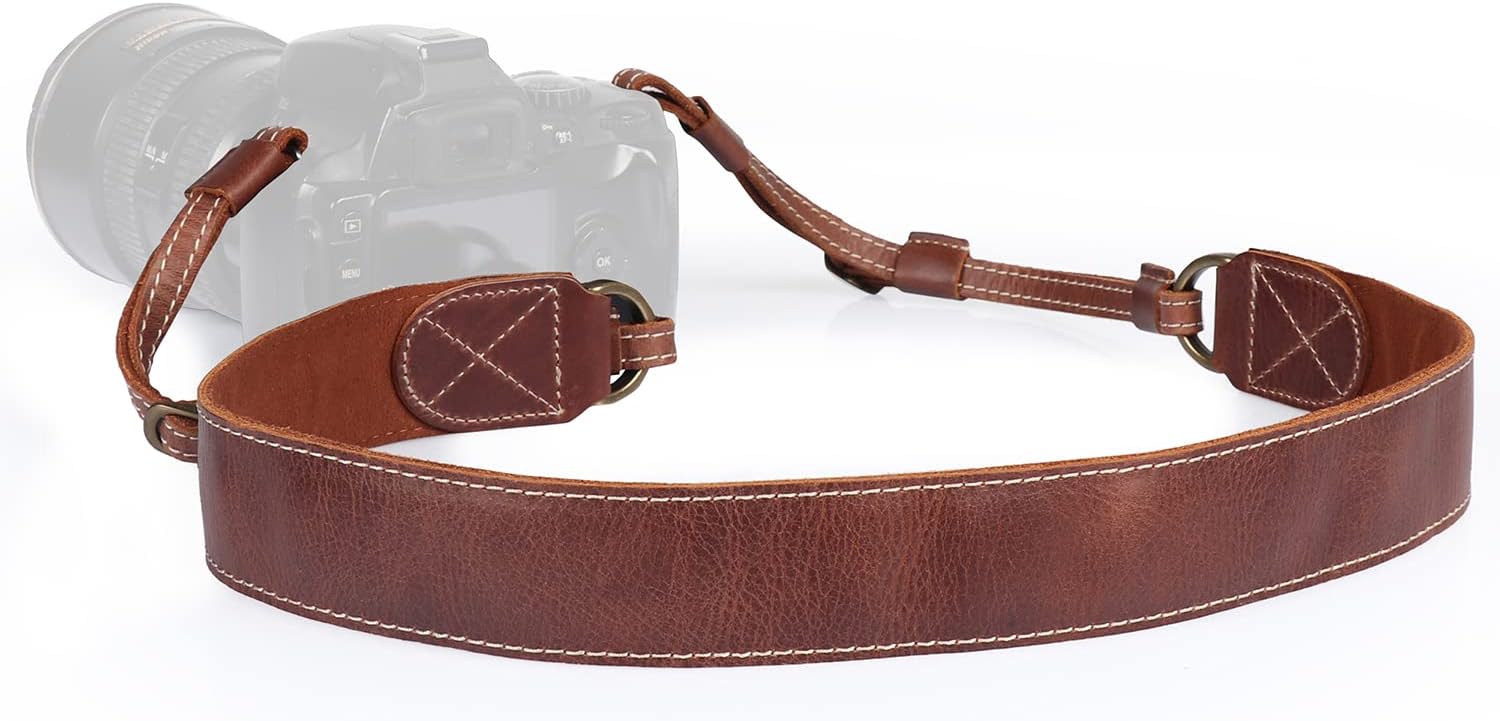 MegaGear SLR, DSLR Sierra Series Genuine Leather Camera Shoulder or Neck Strap