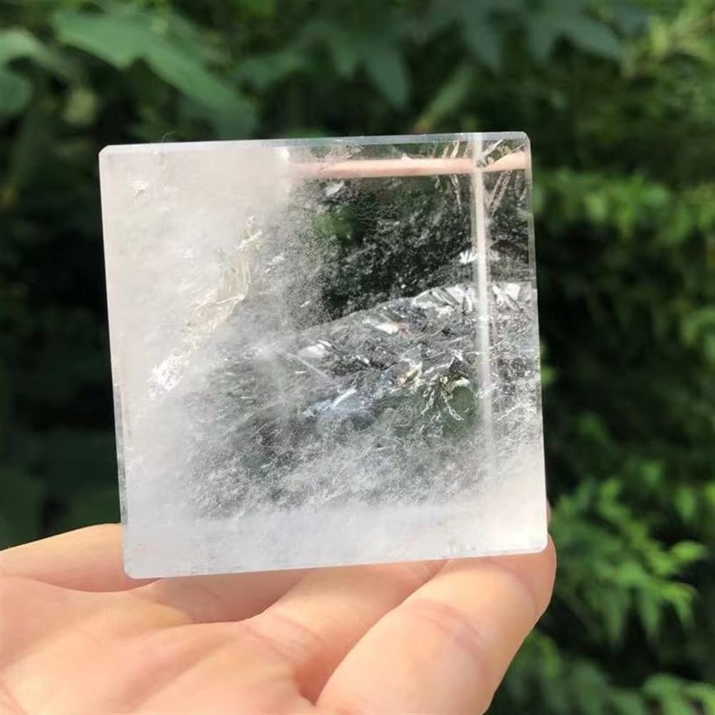 Cristal de cuarzo natural 4,9 cm Piedras de cristal de cuarzo transparente Sólidos platónicos Piedra geométrica sagrada Tallada Artesanía Fabricación de joyas Decoración de la oficina en el hogar ( Si