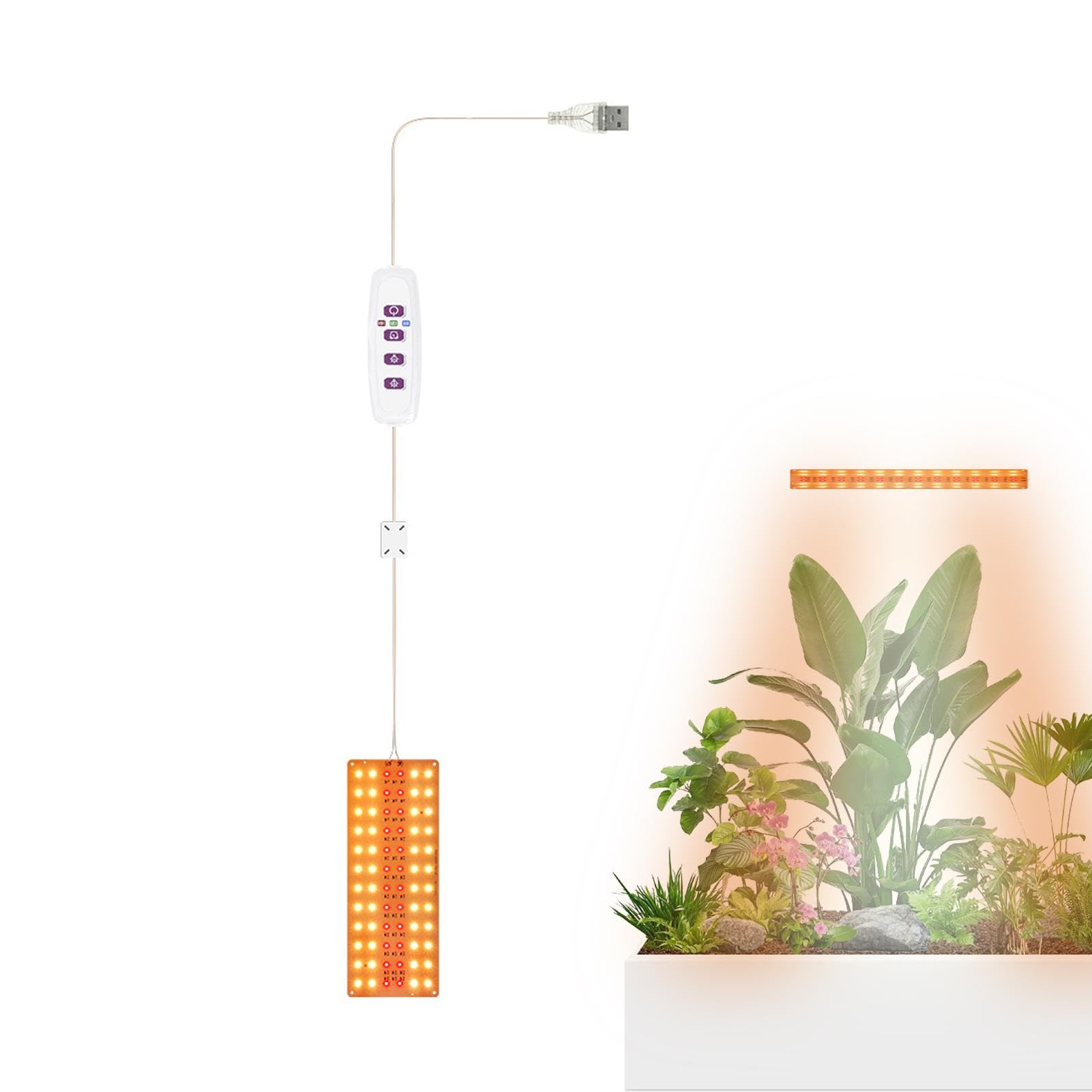 Opilroyn Plant Growing Lamp | Auto/Off Growing Lamp with 8/12/16H Timer,LED Full Spectrum Grow Light for Indoor Plants, Greenhouse, Houseplant