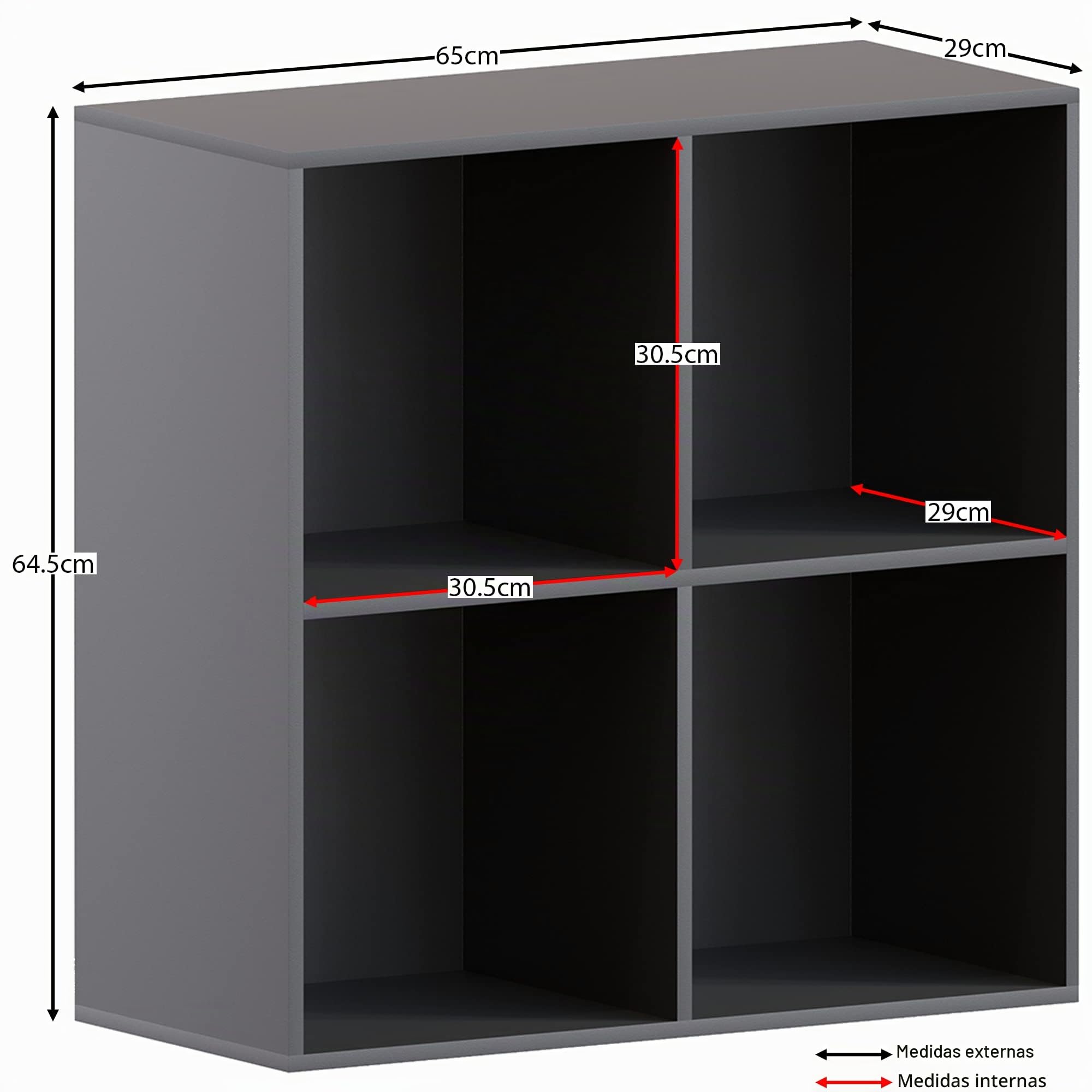Vida Designs Durham Cube - Estantería organizadora de Almacenamiento para Sala de Estar, estantería de Oficina en casa (4 Cubos, Negro)