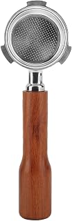 aqxreight 51mm Bottomless Coffee Portafilter 3 Ears Single Layer Portafilter Coffee Machine Bottomless Filter For F Sandalwood and Harm Eco Sanitary Safer of Stainless (Style 1)