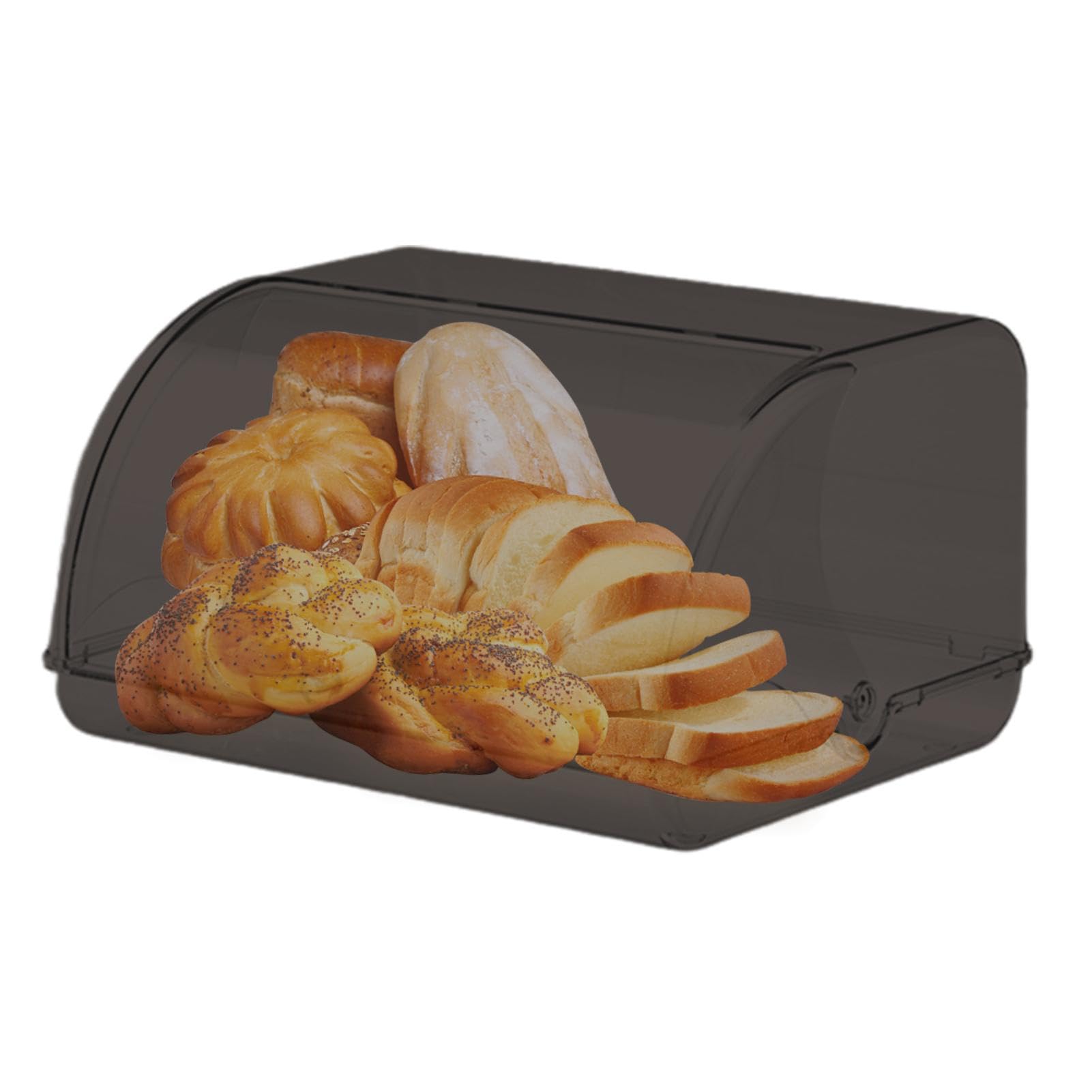 Confezione Da 2 Scatole Porta Pane In Plastica Trasparente Impilabili 4 Scomparti - Contenitore Per Pane, Biscotti, Muffin E Oggetti Da Collezione