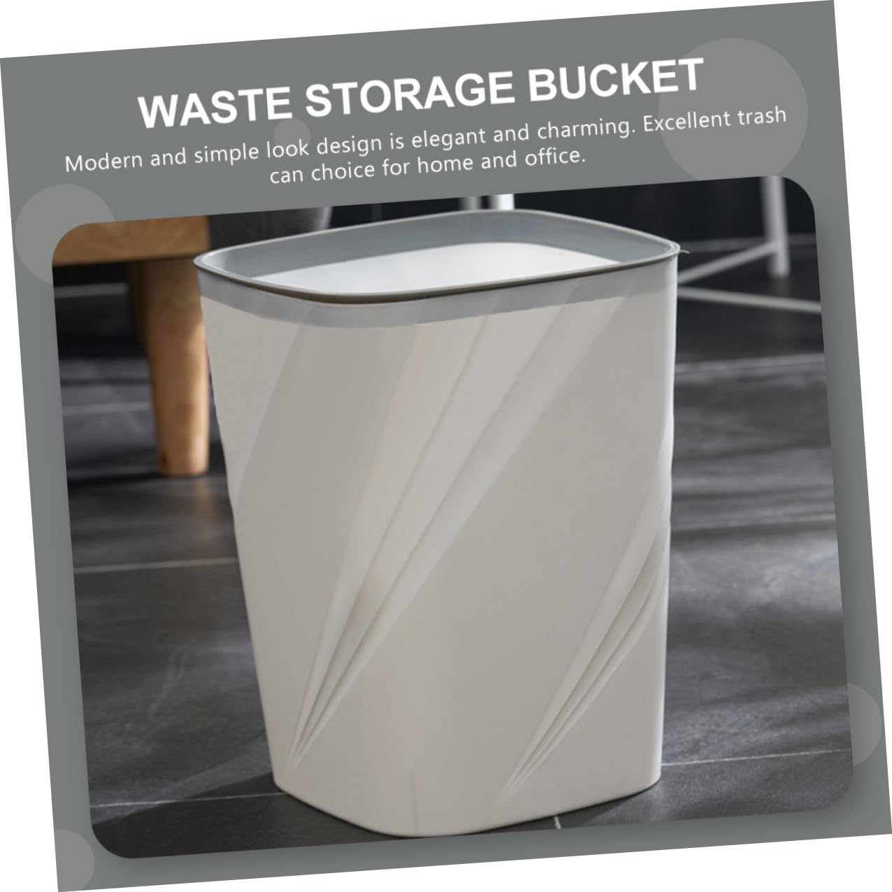 Homoyoyo Contenitore per Rifiuti da Ufficio 12l in Abs Cestino Multiuso per Carta e Rifiuti Domestici Design Semplice per Bagno, Cameretta e Sala Hobby