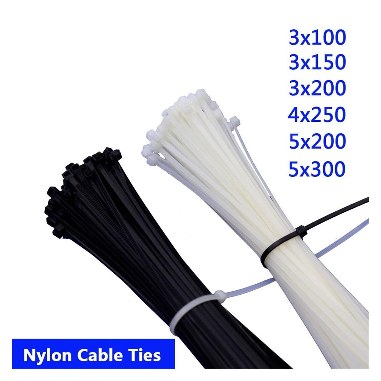 Bridas Bridas De Nailon For Cables Autoblocantes(5x300(white) 100pcs)