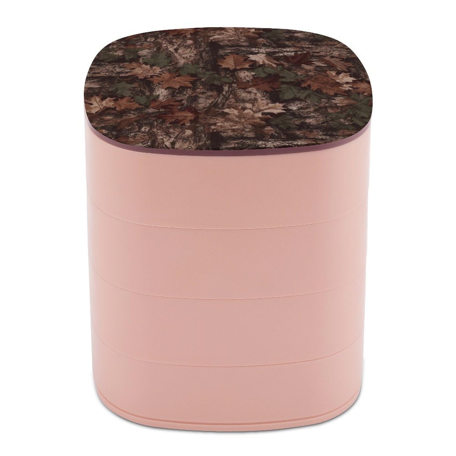 VstaDank Outfitter Tuff Camo Jewelry Box 360° Rotatable Jewelry Organizer 4 Layers Jewelry Case with Lid Fashion Portable Earring Holder for Bracelets Rings Bracelets Vanity