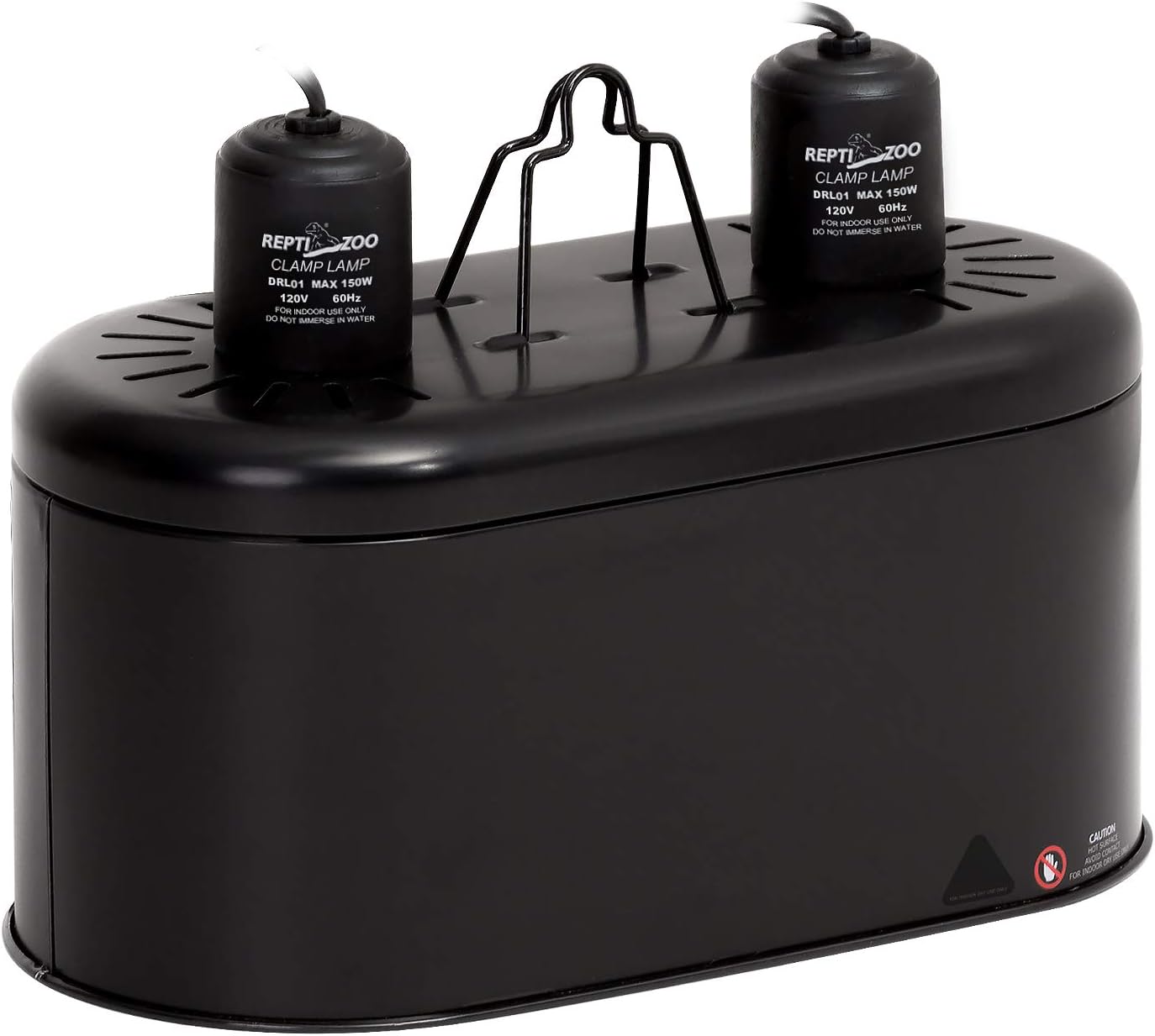 REPTI ZOO Dual Lamp Cap Combo Integration Design,Dual Lamp Fixture for Your Reptile