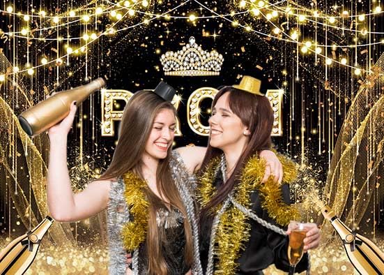 Fondo Fotográfico Prom Send Off 7x5FT Negro Oro miniatura 3