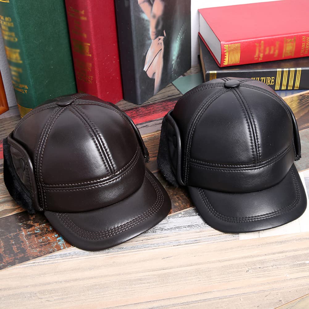 Berretto da Baseball Moda Sportivo in Pelliccia Sintetica, con paraorecchie Cappello in Pelle Donna/Uomo Autunno e Inverno