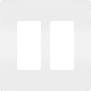 Legrand - Pass & Seymour Radiant Rocker Switch Wall Plate, Legrand Screwless Wall Plate 2 Gang, White Wall Plate, RWP262WCC6, 1 Count