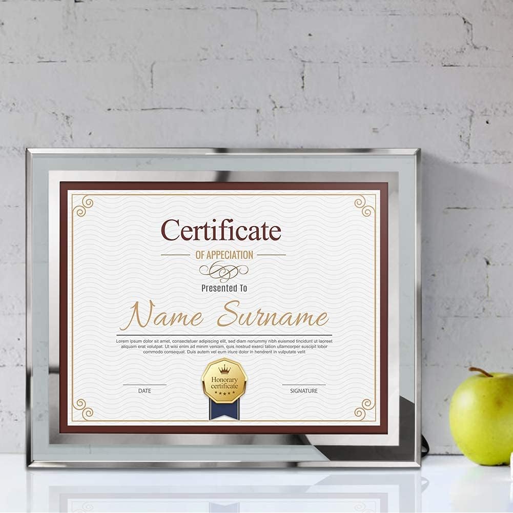 Schliersee 8.5x11 Certificate Frames Set of 6, 8.5 by 11 Glass Photo Picture Frame for Certificate, Document, Diploma, Degree, Award