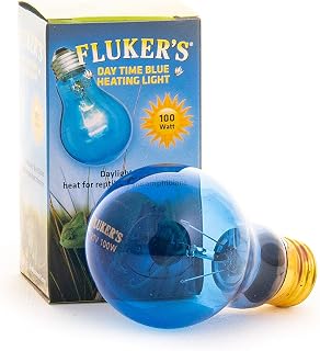 Fluker's 100W Blue Reptile Heat Bulb - Incandescent Daylight Lamp for Terrariums, UVA Rays & Radiant Infrared Heat