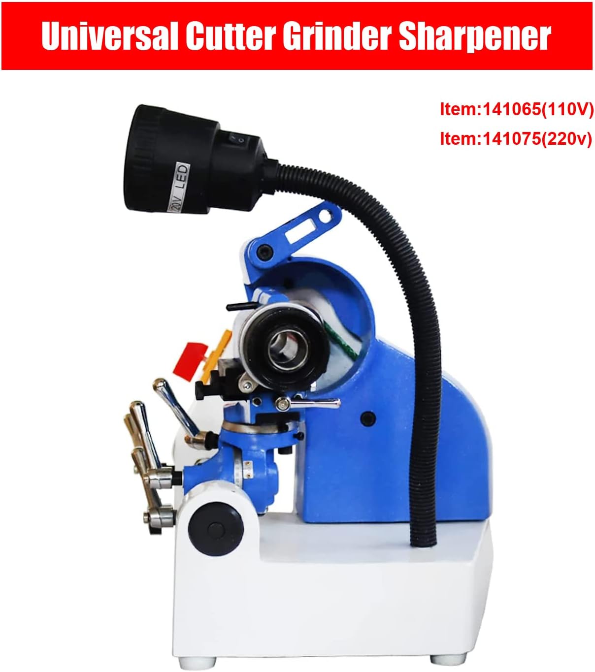 U3 Universal Cutter Grinder Sharpener Cutter Grinding Tool Sharpening Milling Machine for Drill Bit Lathe Bit End Mill 110V R8 Collet