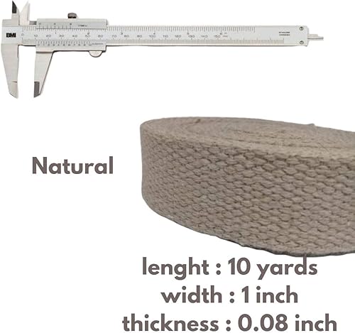 Miniatura 3 de Correas de algodón pesado de 1 pulgada - Correas para artes y manualidades (natural, 10 yardas), MATADOR USEFUL GOODS