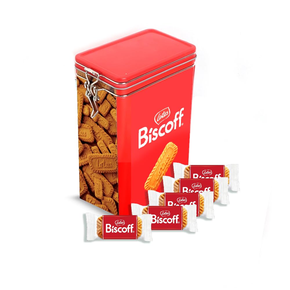 Lotus Biscoff | Caramelized Biscuit Cookies | Non-GMO and Vegan | 50p counts | 312g + Free Lotus Tin x 1