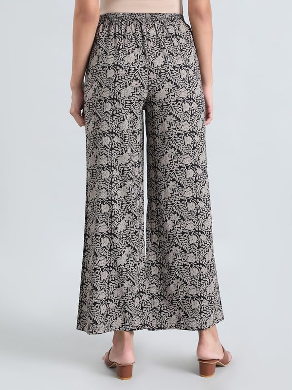 Image of GO COLORS Soft Viscose Printed Palazzo Full Length for Women| Breathable, Mid Rise