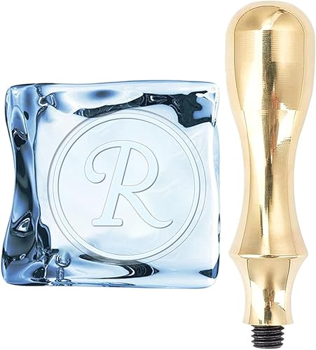 CRASPIRE Letra R - Sello de hielo con iniciales de marca de hielo con cabeza de latón extraíble de latón de repuesto para cócteles, whisky, mojito,