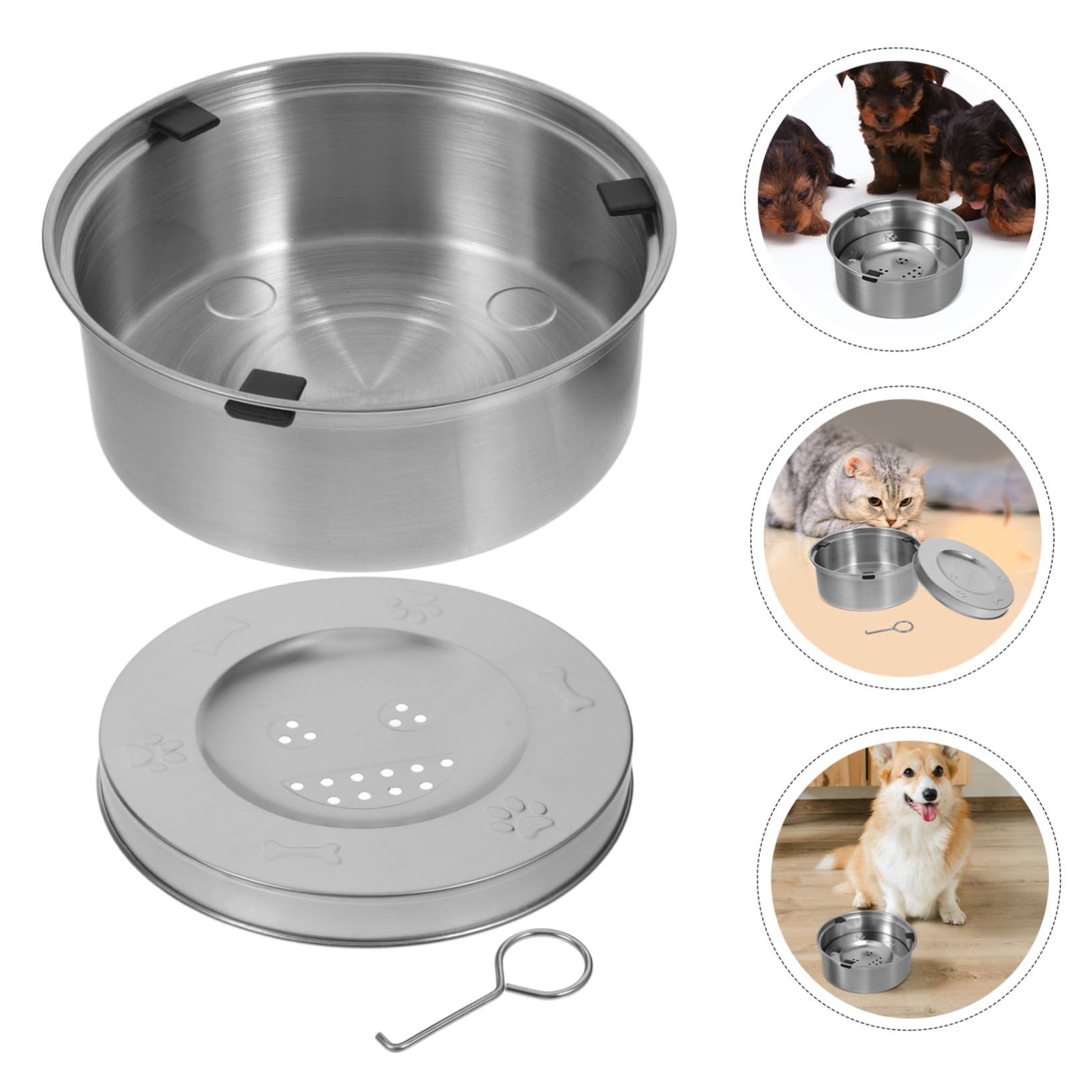 Wassernapf Silberfarbener Edelstahl mit Schwimmendem Design für Hunde und Rostfreiem Schutz Futternapf für Kleine Welpen und Ausgewachsene Hunde im Alltag