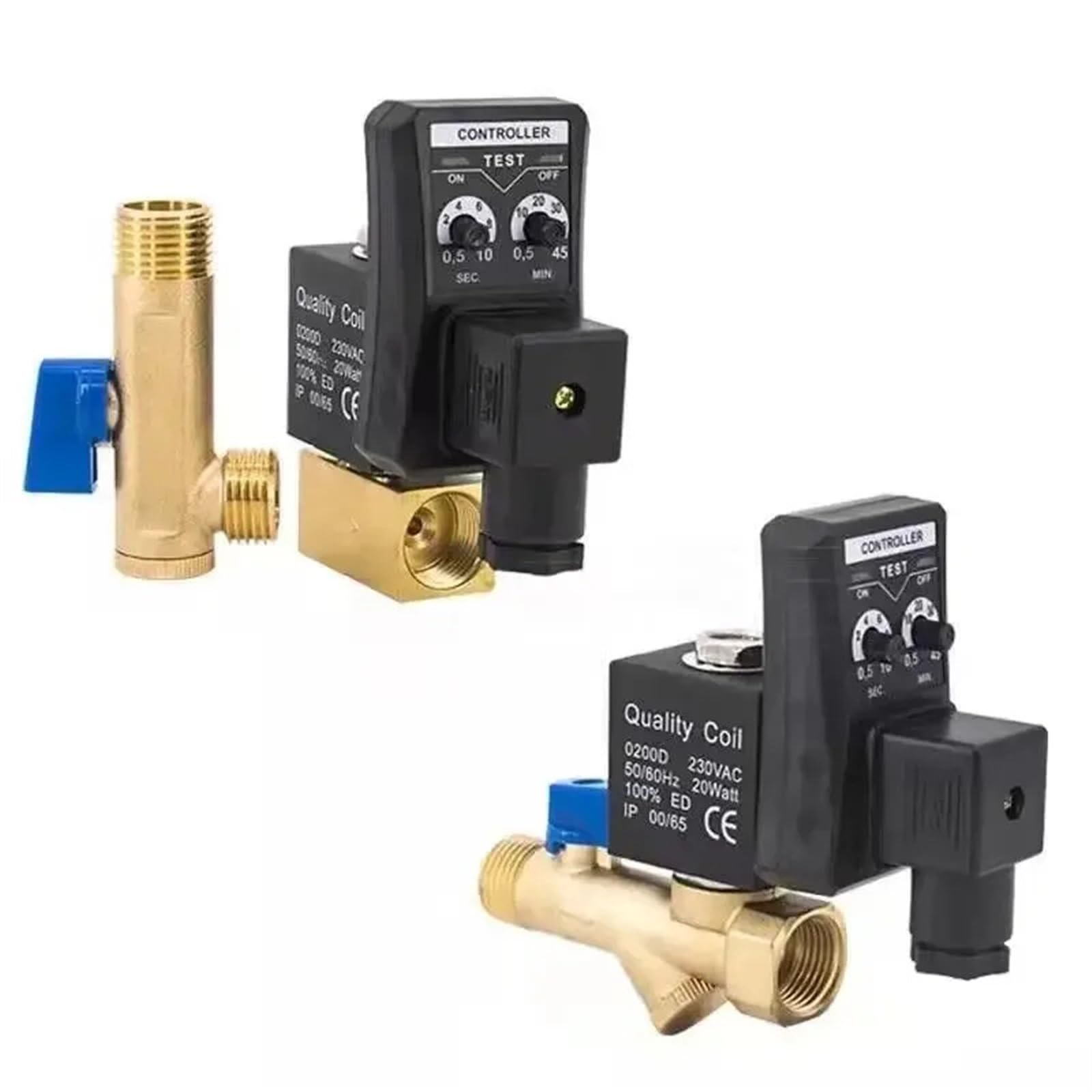 Válvula desagüe electrónica 1/2, filtro de compresor de aire, tanque de almacenamiento de aire seco, Enfriador de drenaje, válvula magnética electromecánica seca de 220v (Size : Split-Body 220V DN15