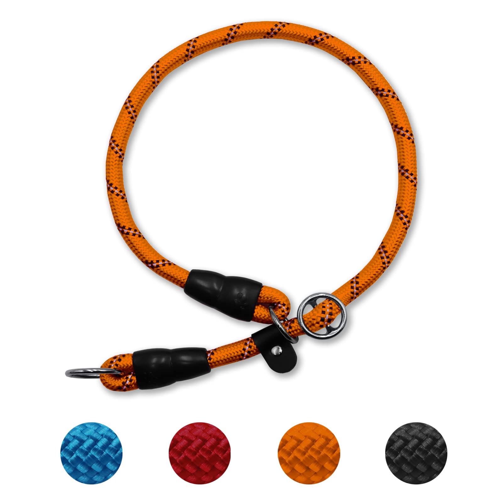Collier anti-traction pour chien qui tire en laisse LOS ANDES Orange Taille L 12mm