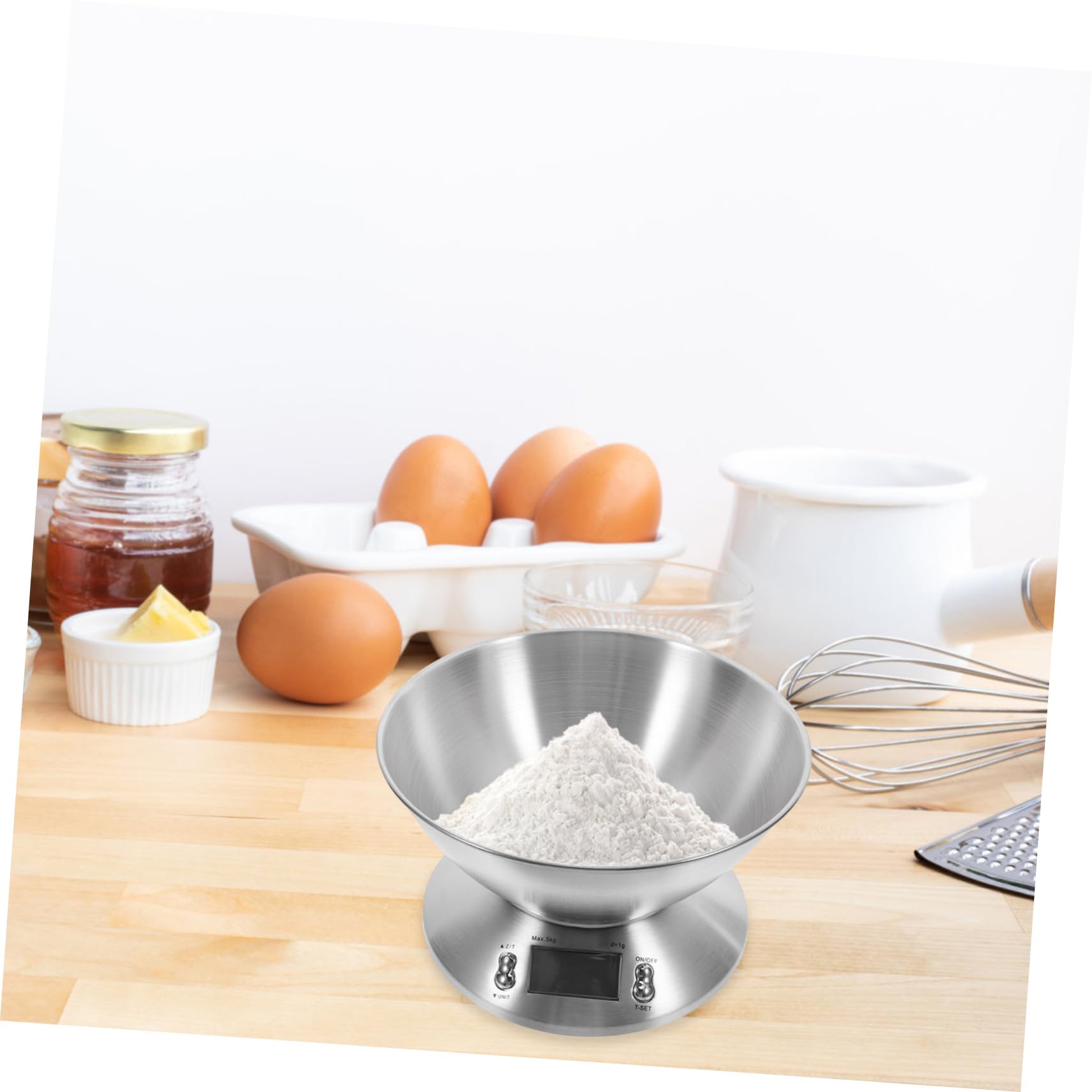 Báscula Digital 5000 G para Alimentos de Acero Inoxidable | Plata, Uso en Preparación y Repostería, Precisión Alta, Operación Sencilla y Capacidad Amplia