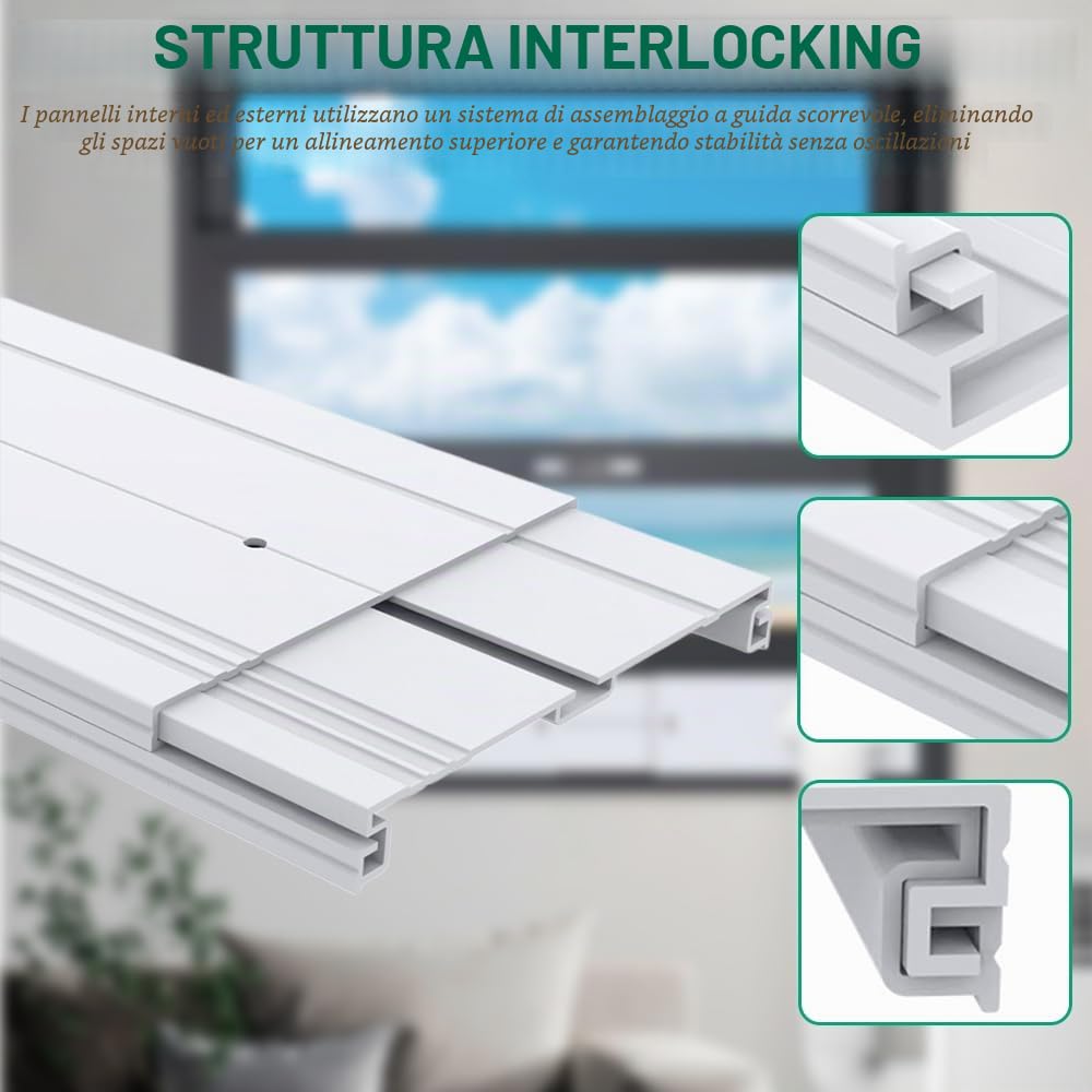 4 pezzi set di guarnizioni per condizionatore portatile, 10 cm, 130 e 150 mm, universale, set di guarnizioni per finestre per condizionatore portatile, guarnizione per porte per finestre da 43-140 cm
