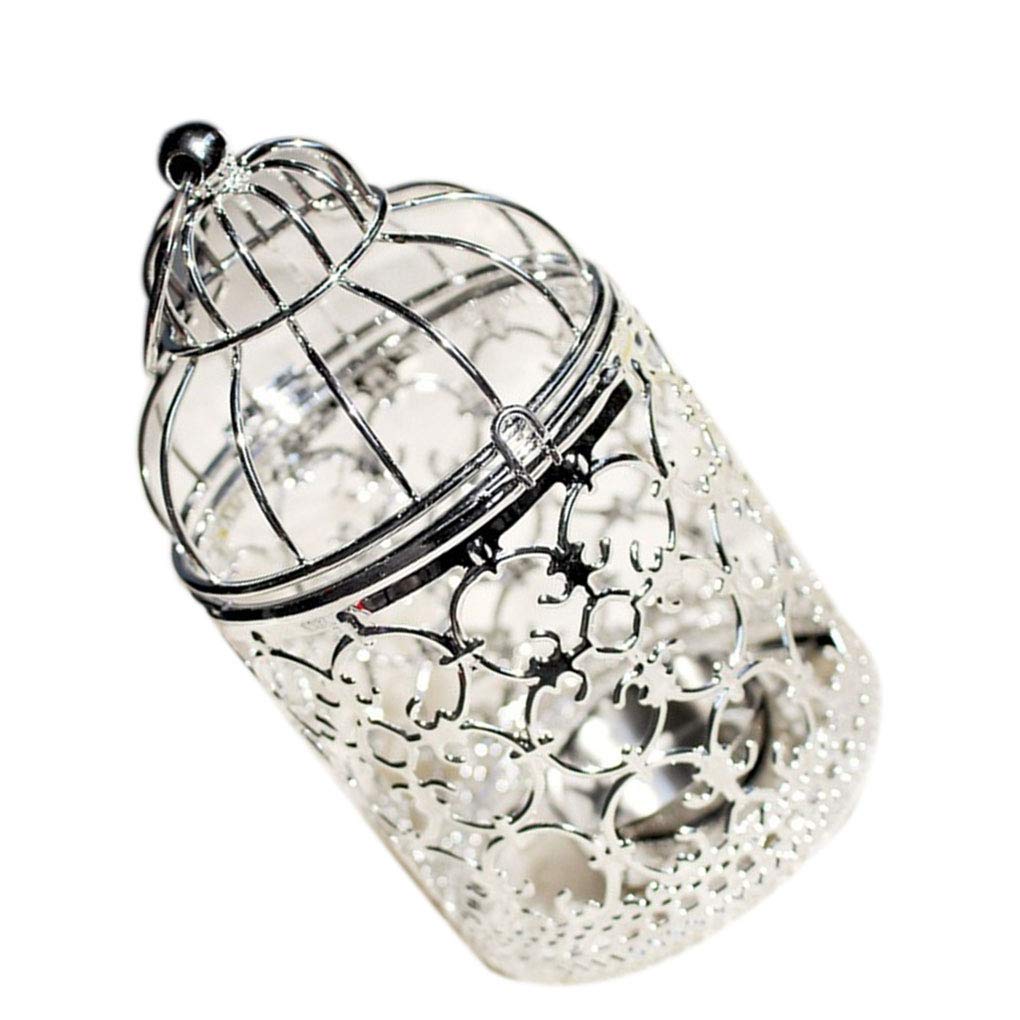 DANDANdianzi Cage Shape Candlestick Hollow Hanging Out Lantern Vintage Table Tea Wax Candle Holder Party Decoration