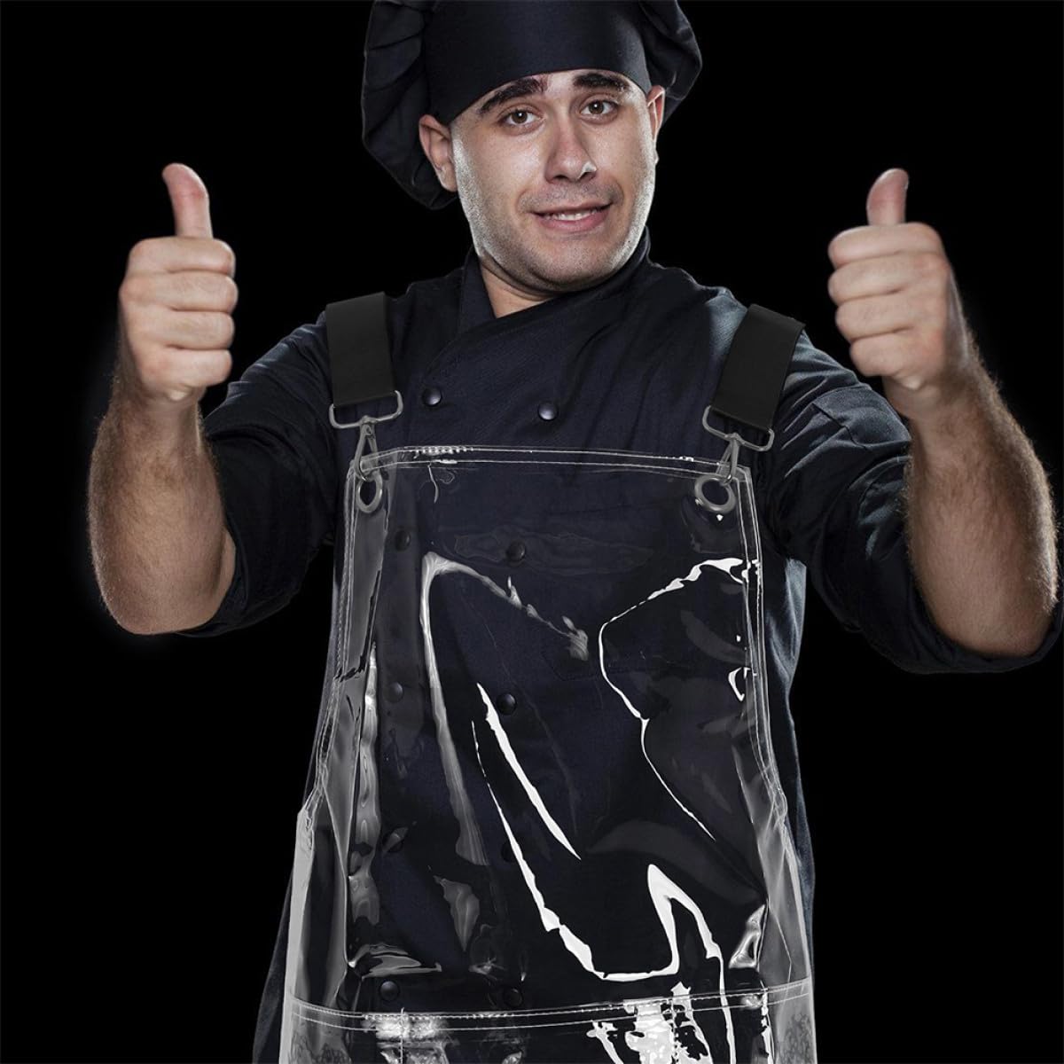 STOBAZA Grembiule Trasparente da Lavoro per Parrucchiere con Tasche, Tracolla Regolabile, Materiale Tpu Leggero e Resistente, Grembiule da Salone di Bellezza per Donna, Protezione