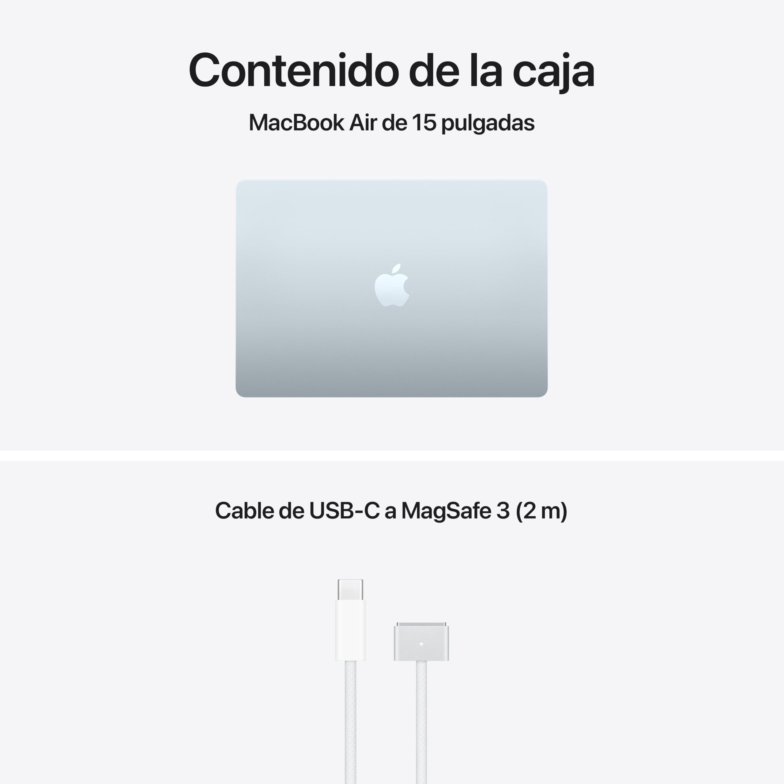 Apple MacBook Air de 15,3 Pulgadas con Chip M5: Pantalla Liquid Retina, CPU de 10 núcleos, GPU de 10 núcleos, 24 GB de Memoria unificada, 1 TB de SSD, Wi-Fi 7,Teclado español; Azul Cielo