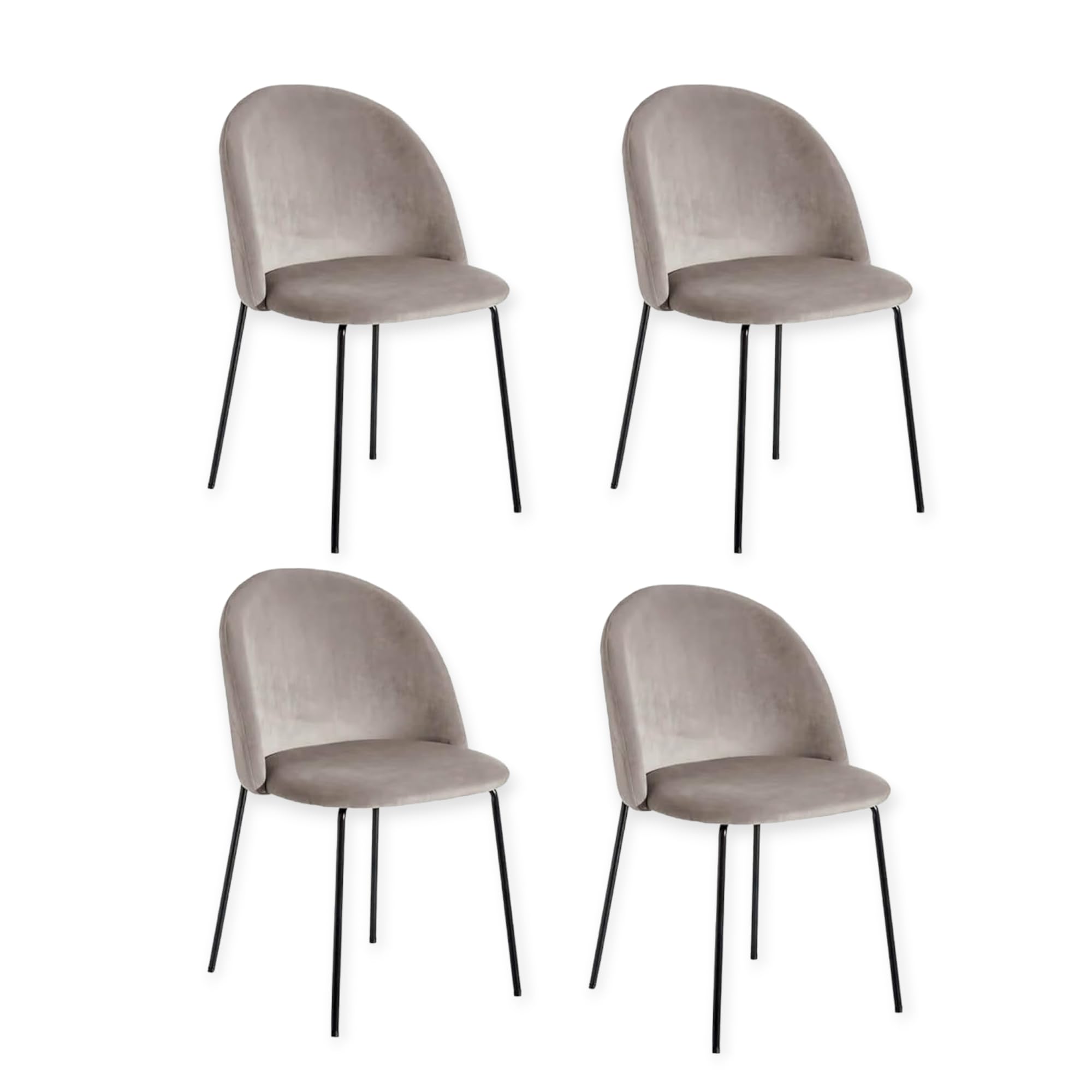 SHIITO | Pack de 4 sillas de Comedor Yanik | Elegancia y Comodidad para tu hogar | El Toque de distinción Que tu Espacio Necesita | Tapizada en Color Visón