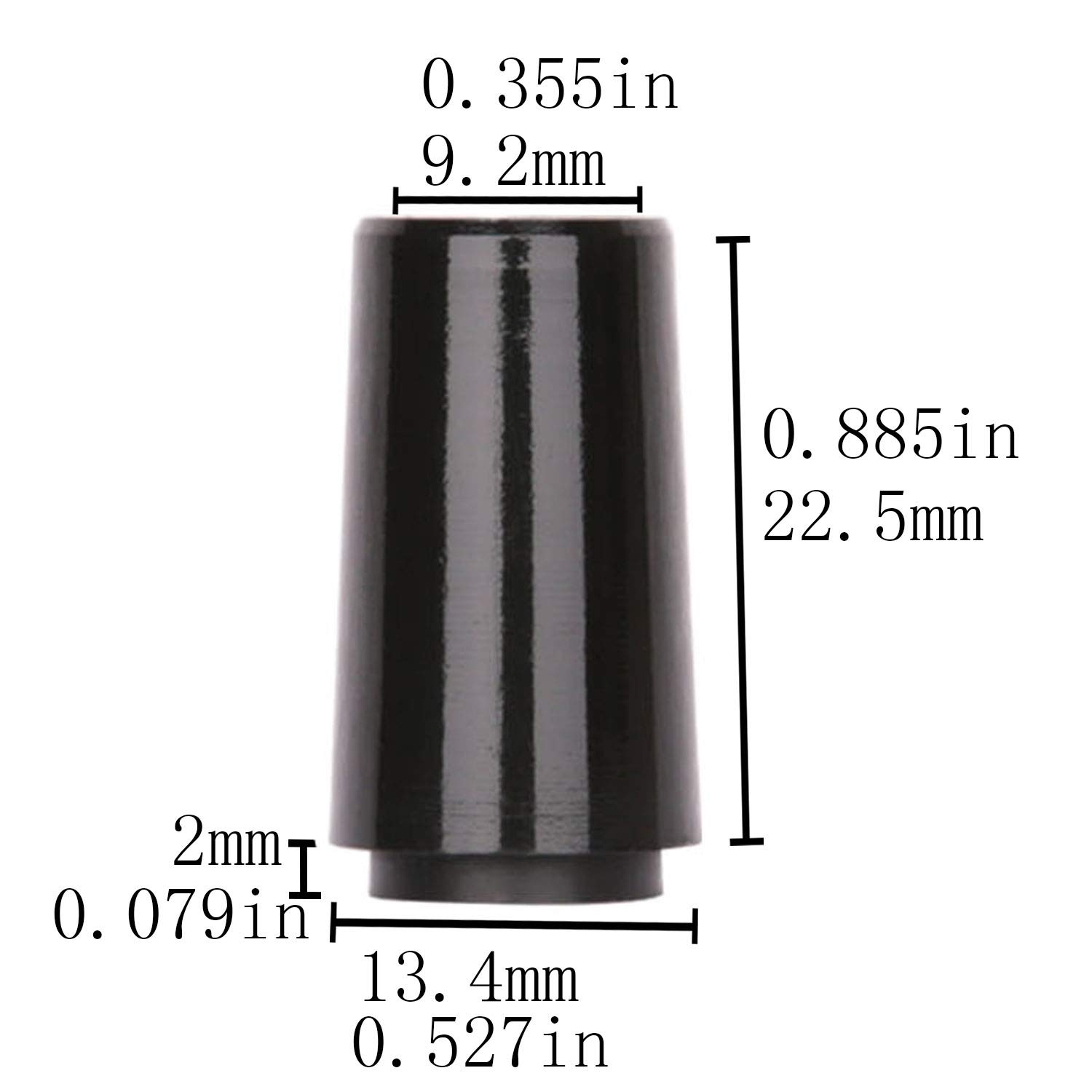 10 Stück Schwarze Spitze Größe .355 Golfhülsen für Kegelspitze Eisenkeil