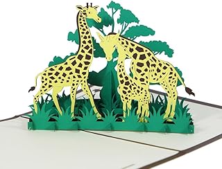 Giraffen - Klappkarte / 3D Pop-Up Karte - Gru&szlig;karte, Gl&uuml;ckwunschkarte, Gutschein-Karte, Dankeskarte, Geschenkkarte