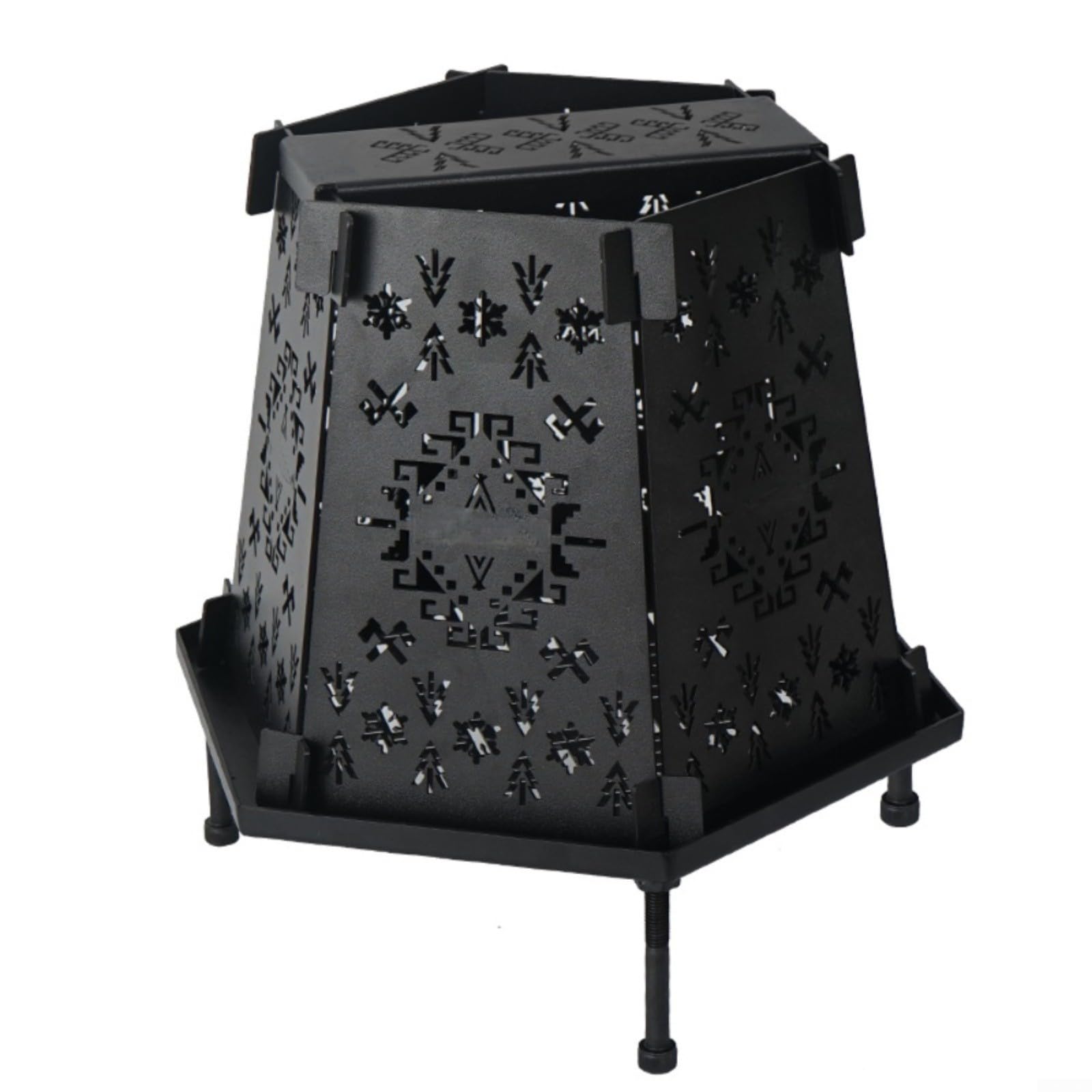 Réchaud de camping hexagonal pliable en acier au carbone pour barbecue
