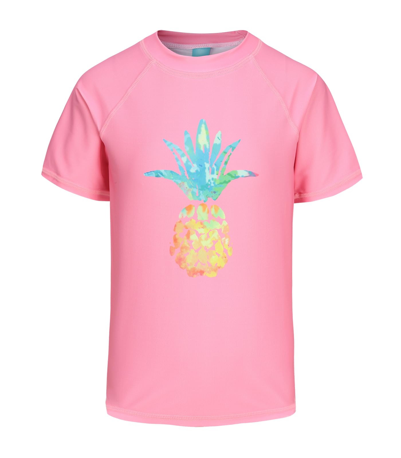 Girls Short Sleeve Rash Guard Swim Shirt Girls Sun Protection Swimsuits Quick Dry Surf Tops Bathing Suits for Girls