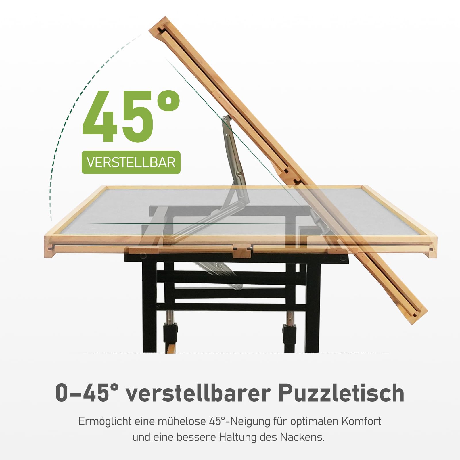1500 Teile verstellbare Puzzle Platte do Erwachsene, 90 x 67 cm, wielofunkcyjna platta z 4+2 Schubladen & Schutzhülle, 45-Grad Any-Angle Neigung dla Arbeit, Übung & Freizeit