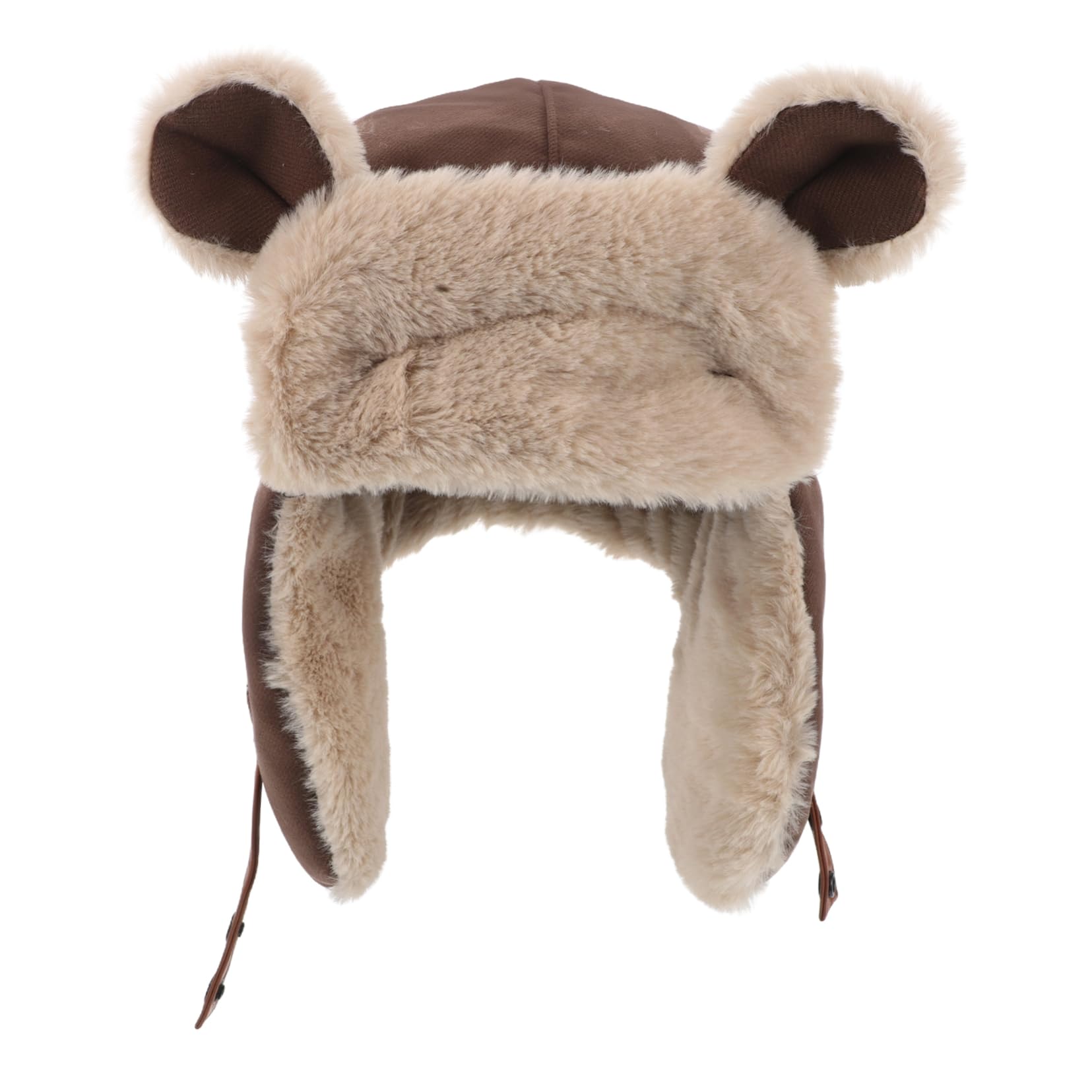 Gogogmee Adorable Bear Ears Plush Winter Hat for Women Thick Earflap Ski Cap for Outdoor Activities Warm and Comfortable Trapper Hat Coffee