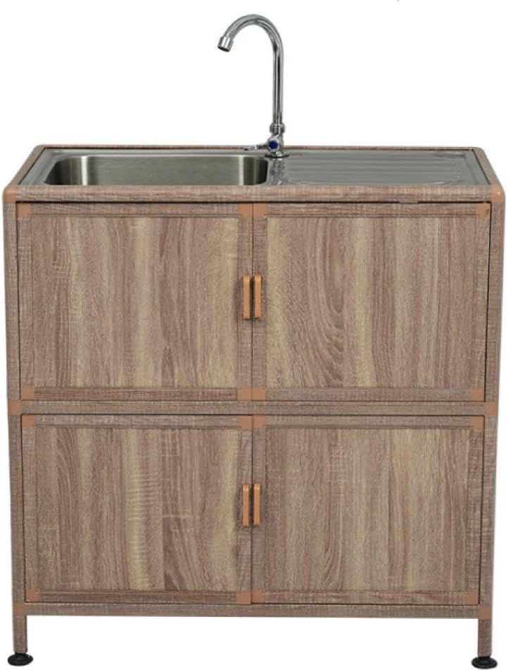 ガーデンシンク 収納棚付き 水道設備 蛇口 木目調 ワイド 流し台 ガーデンシンク 収納棚付き 水道設備 蛇口 木目調 ワイド 流し台
