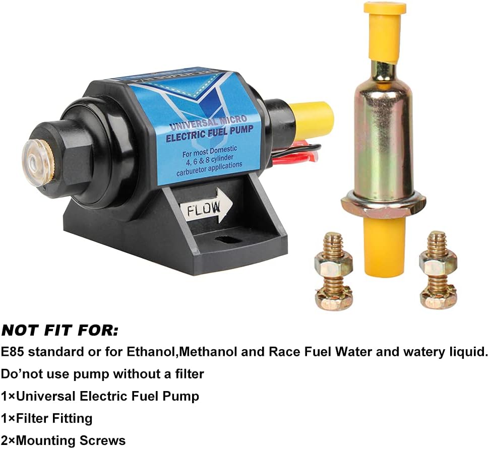 CarBole Universal 12 Volt Electric Fuel Pump 5-9 PSI, 35GPH, Super 12S for Gasoline and Diesel Engines : Automotive