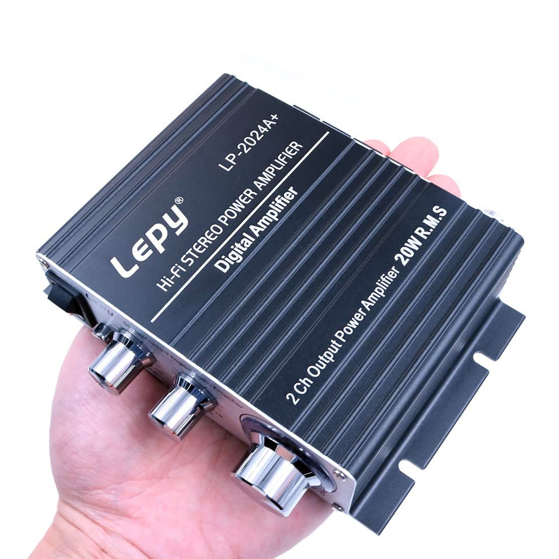 LP-2024A+Amplificatore di potenza stereo HiFi Amplificatore digitale Dual Channel Audio Class T Tripath TA2024 con alimentatore 3A -Nero