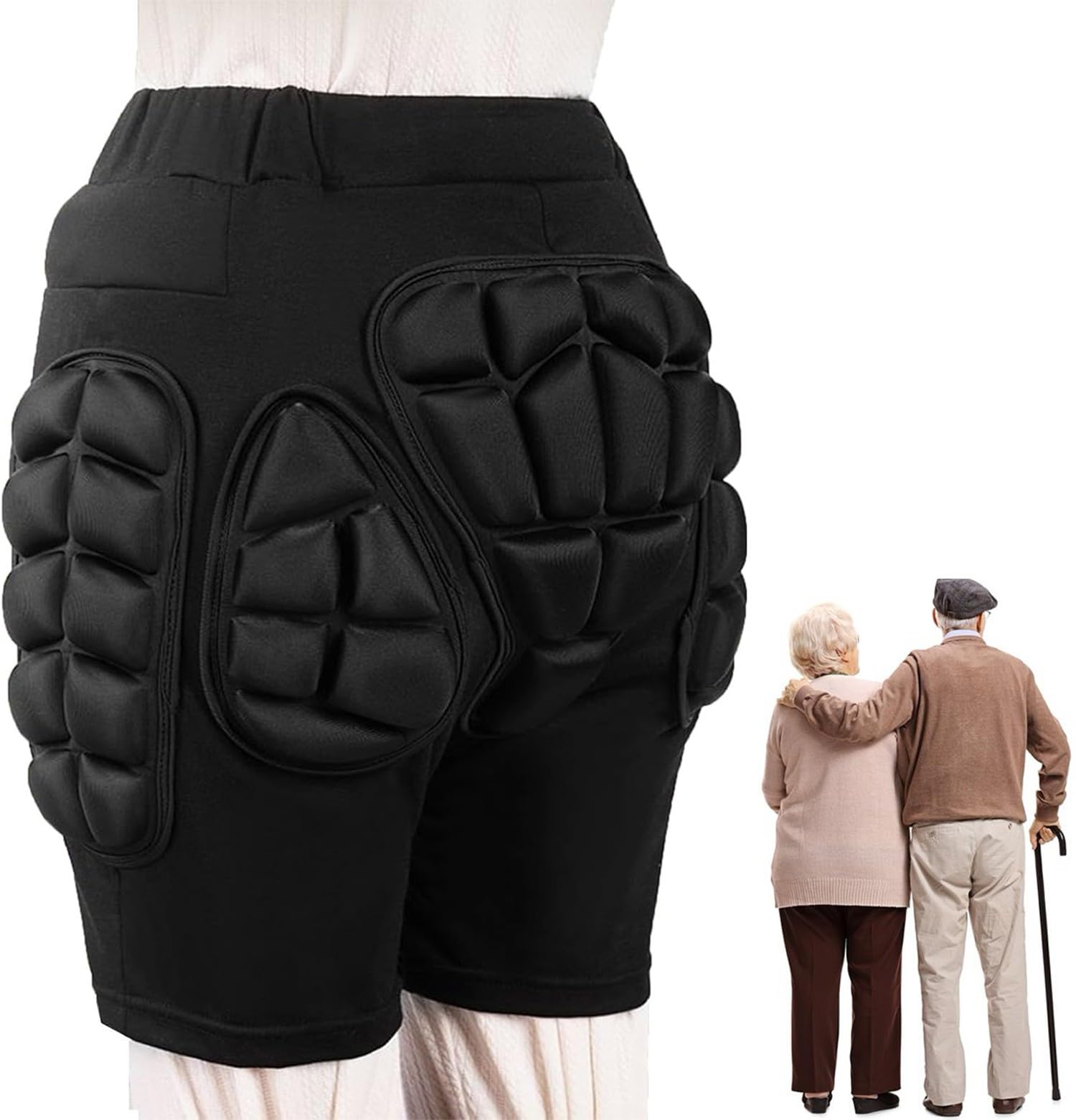 JuanNest Hip Pads Seniors Hip Protectors for Elderly, Anti-Fall for Injury,Unisex Hip Pants, Impact Protection Shorts,Padded Shorts,Comfortable, Crash Pad, Tailbone, Hip Protection L(weight 50-60kg)