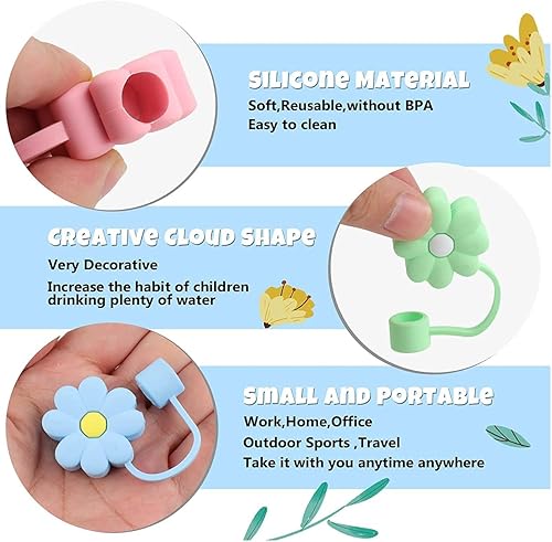 Miniatura 4 de Stanley Cup - Tapa de popote de silicona para copa Stanley, compatible con vaso de 30 y 40 onzas con asa, cubiertas de punta de popote de 0.394 in y