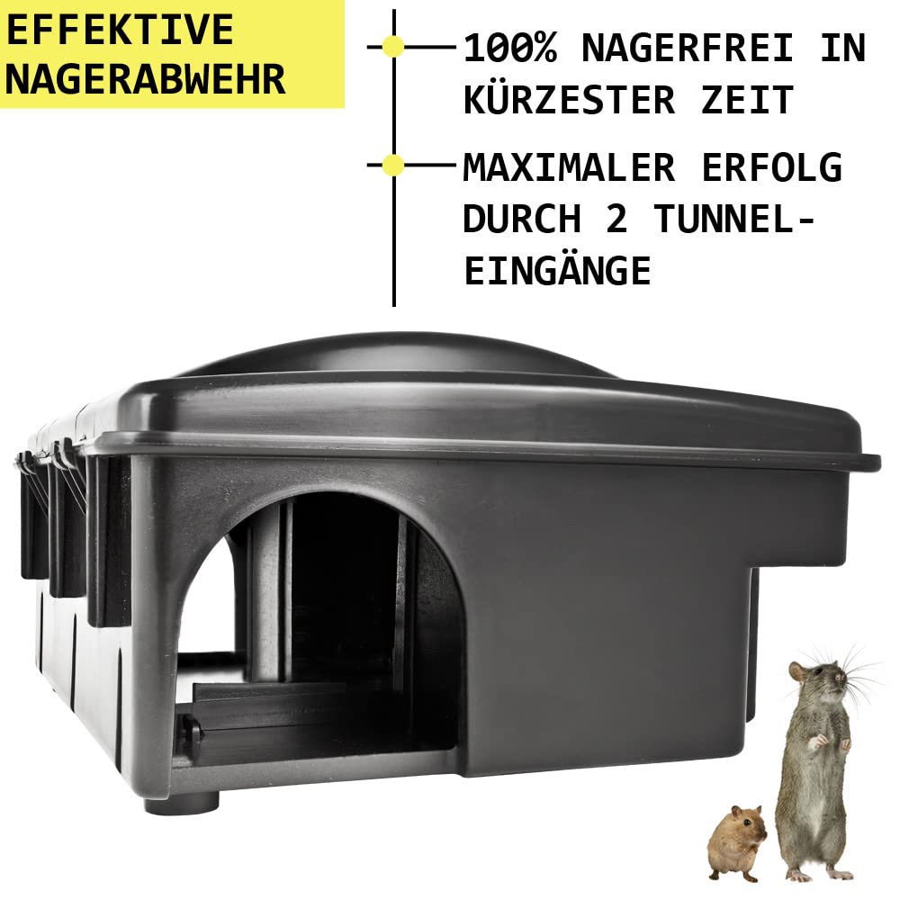 10 x Köderstation Ratten Set Köderbox Garten Mausfalle Mäuse Rattenköderbox Box Rattenköderstation Rattenfalle Kinder- Haustiersicher Koederbox Gift Petigi