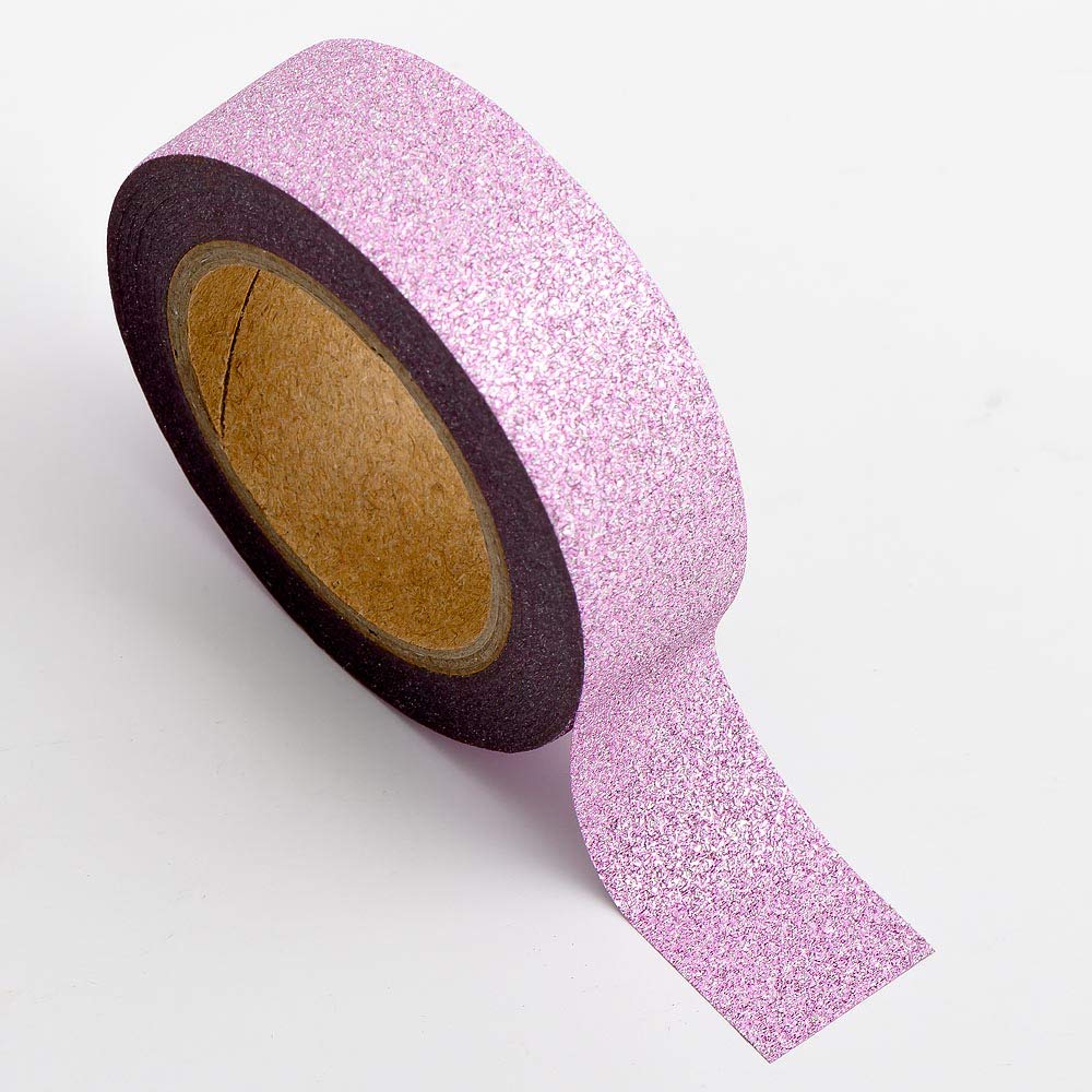 Italian Options Pink Glitter Washi Adhesive Tape (15Mm X 10 Metre)