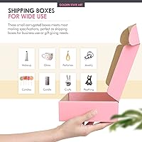 Vista 3 de Golden State Art, Cajas de envío rosadas de 4 x 4 x 2, paquete de 26 cajas pequeñas de cartón corrugado para envío, embalaje, regalos de manualidades