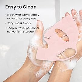 Lindo Silimask - Reusable Anti-Wrinkle Silicone Face Mask Holder for Sheet Masks, Moisturizing Facial Mask Cover, Prevent Evaporation, Beauty Face Tool, Travel Pouch Included, 2 Pack