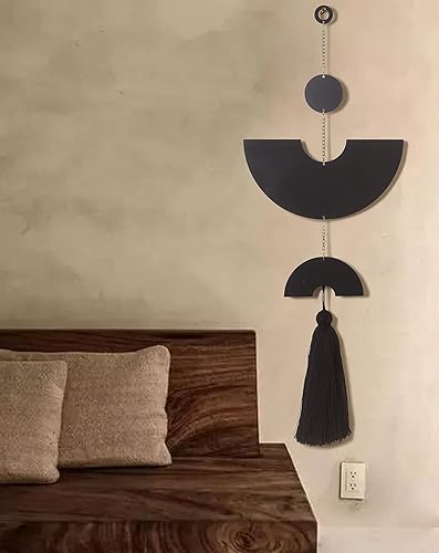 Vista 14 de IOWER Decoración bohemia de macramé para colgar en la pared, arte bohemio para pared de dormitorio, decoración de baño, cocina, borla, hogar, pared