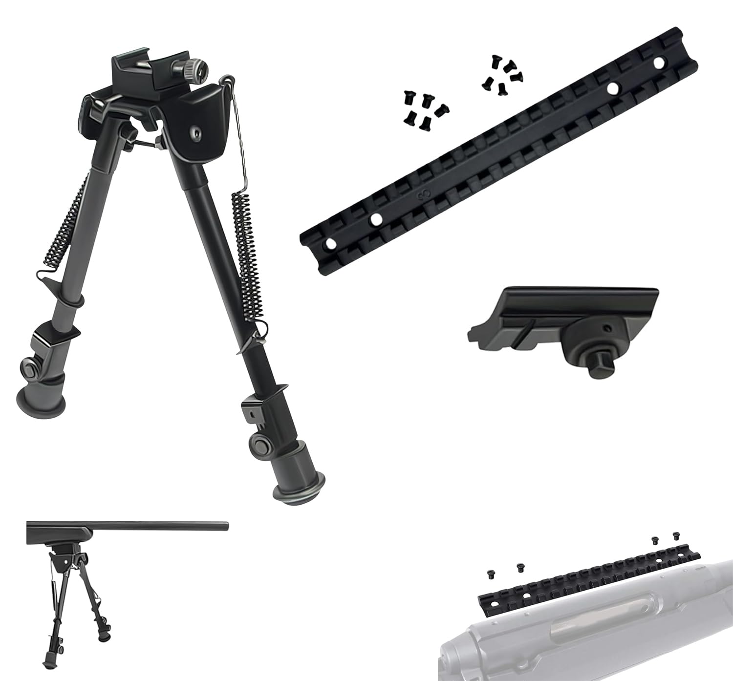 Gotical Picatinny Rail Mount for Savage Axis/Edge Rifles Mounting Hardware Included Allows for Picatinny or Weaver 5 PC of Each Size #6-48 Length 6mm/8mm (Rifles Adjustable Bipod & Rail Mount)