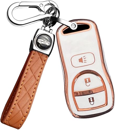 ontto Funda para llavero de automóvil de TPU de 3 botones para Nissan Altima Maxima 350Z Armada Quest Sentra para Infiniti EX35 FX35 FX45 2002-2006