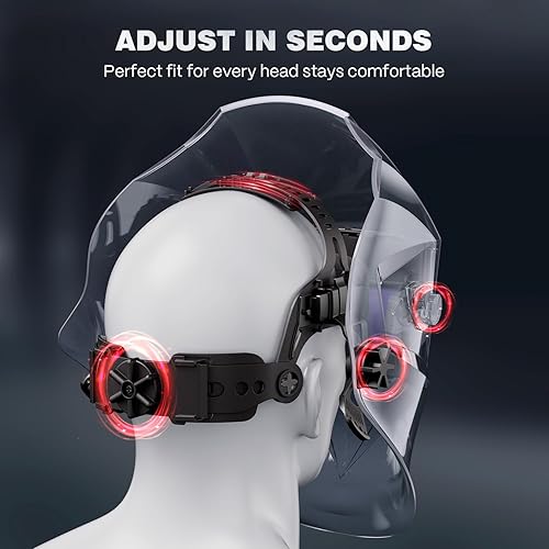 Vista 8 de ARCCAPTAIN Casco de soldadura oscurecimiento automático, 1/1/1/1 capucha de soldadura de color verdadero, 4 sensores de arco 1/25000s tiempo